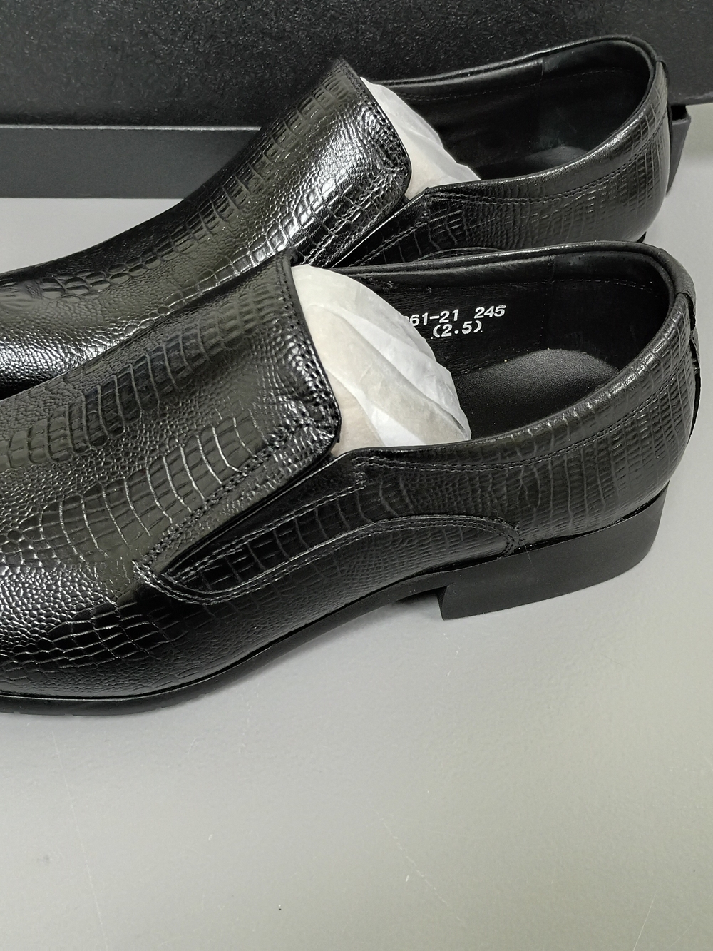 Men's Black Slip-On Dress Shoes